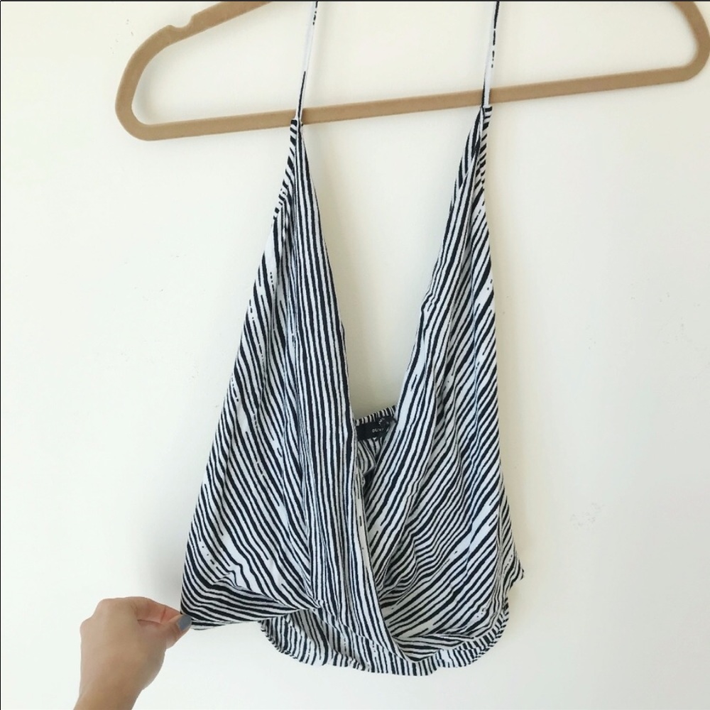 Black and white halter top